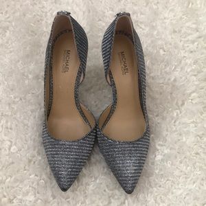 Michael Kors silver sparkle heels